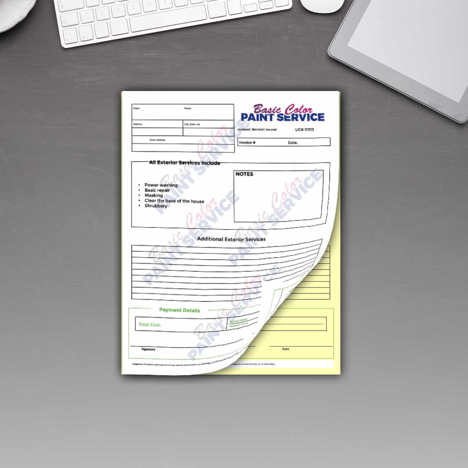 Carbonless Forms 4/1 500 Sets 8.5" x 11" Printed 2 sides Custom 2-Part NCR 